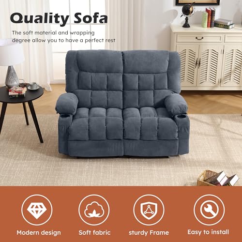 2 Seat Manual Reclining Loveseat with Cup Holders I3498