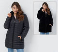 Black Medium Reversible Faux Fur Water Resistant Jacket U32829