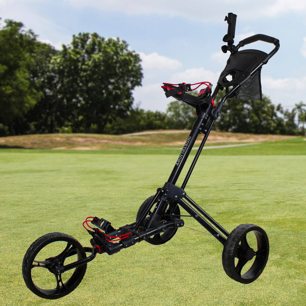 Black 3 Wheel Golf Bag Push Cart B54030