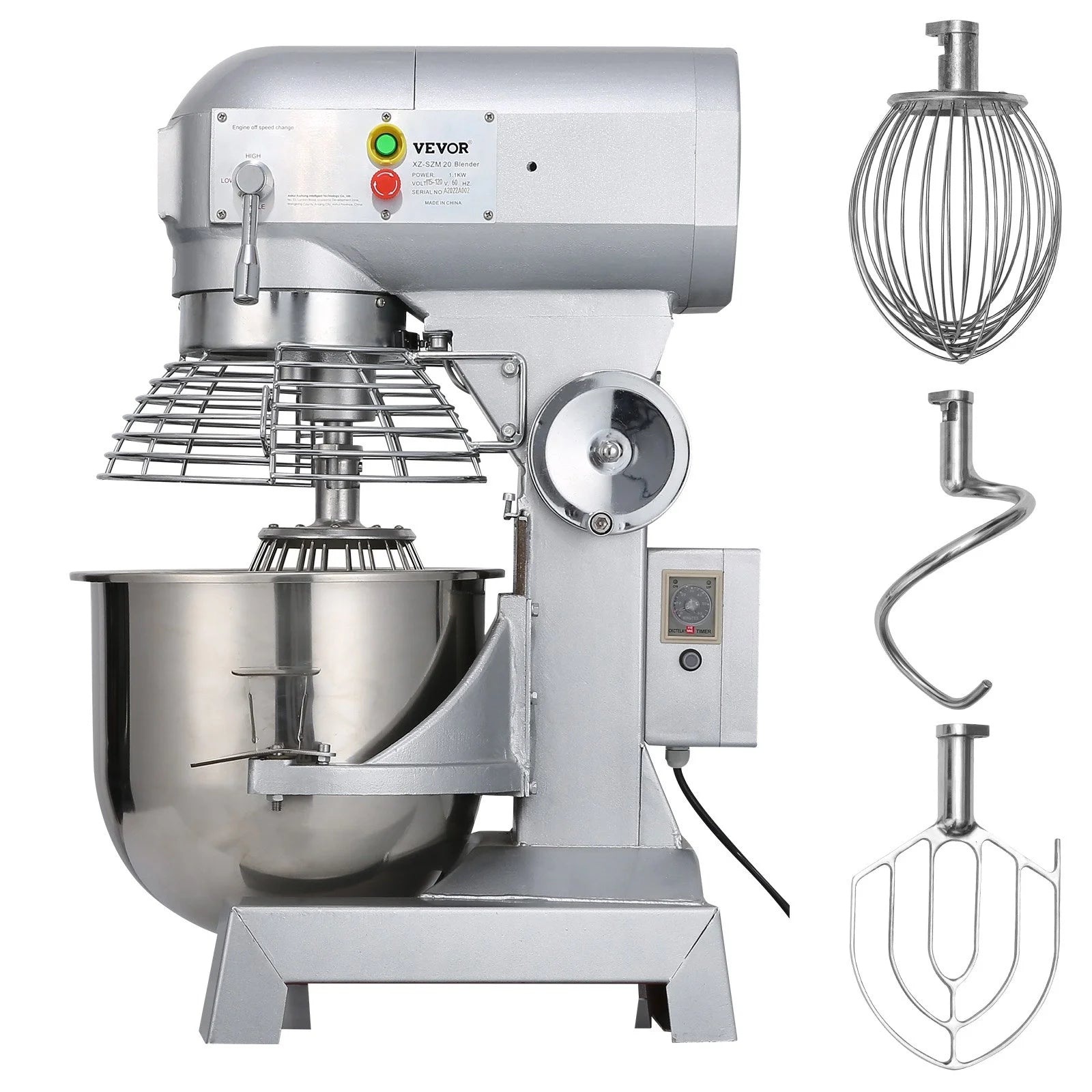 15Qt 600W 3 Speeds Stainless Steel Bowl Food Mixer A8919