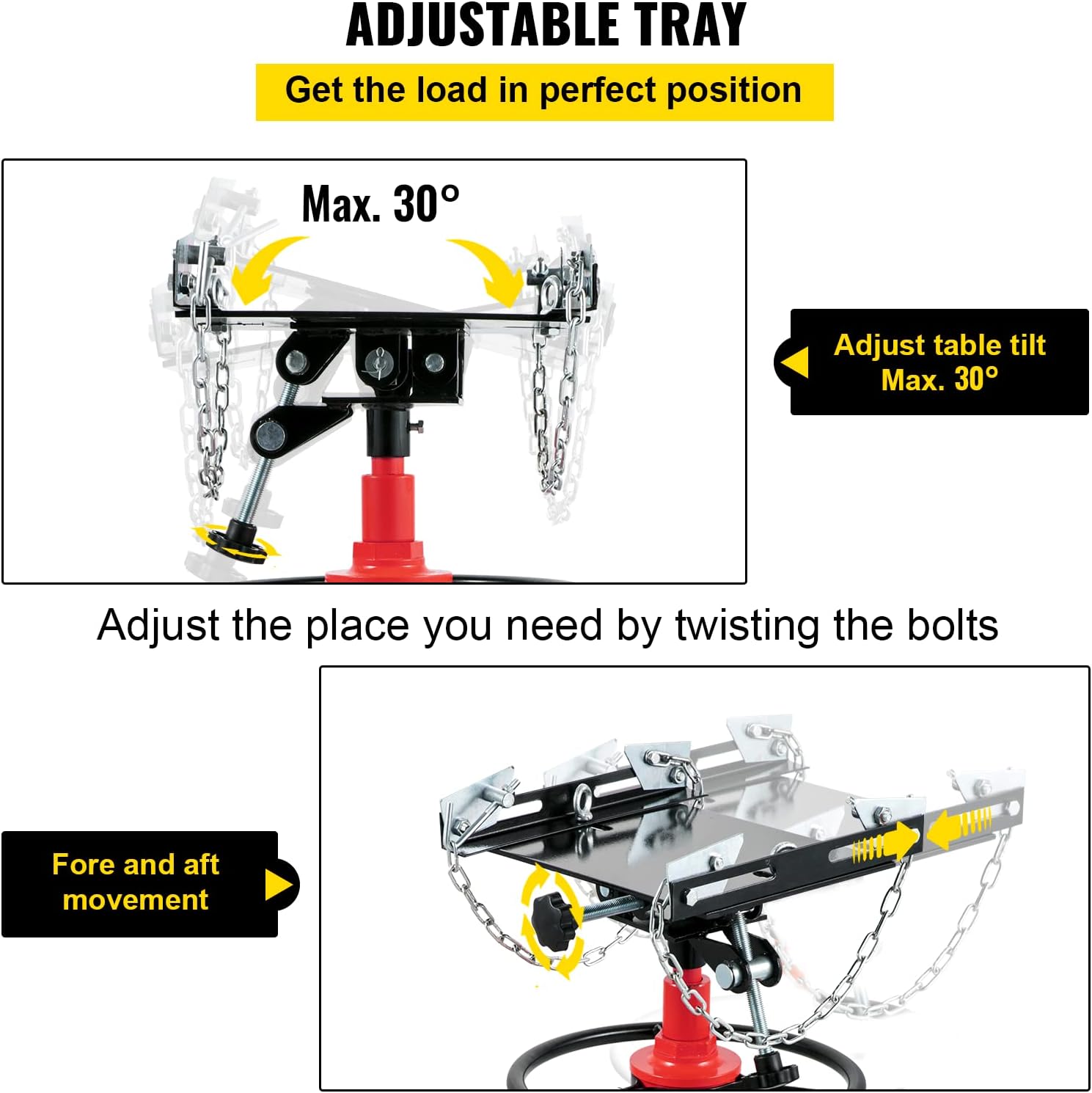 1/2 Ton 1100 lbs Capacity Hydraulic Telescopic Transmission Jack with Foot Pedal J77830