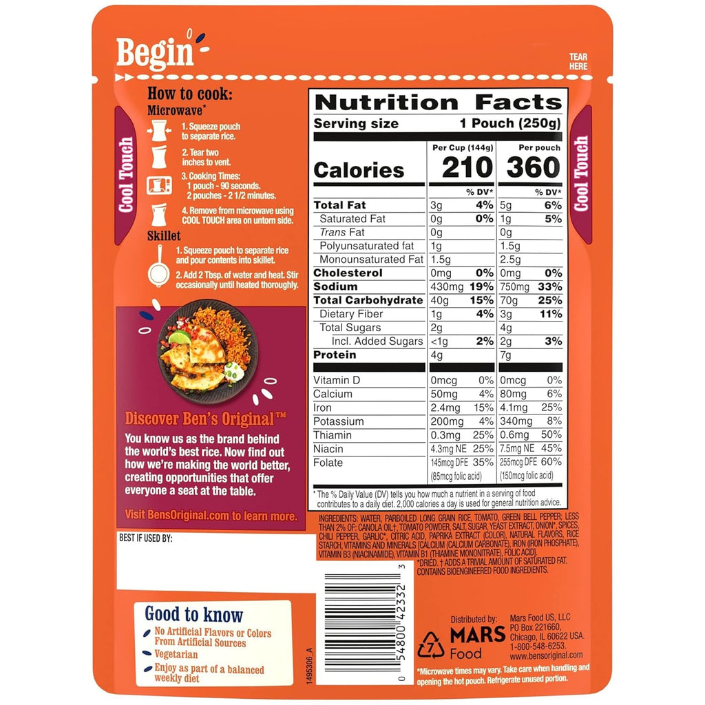8.8 oz. (6 Pack) Spanish Style Rice W549