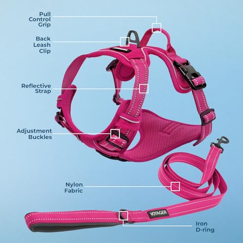 Purple Lattice Adjustable No-Pull Dog Harness J58677