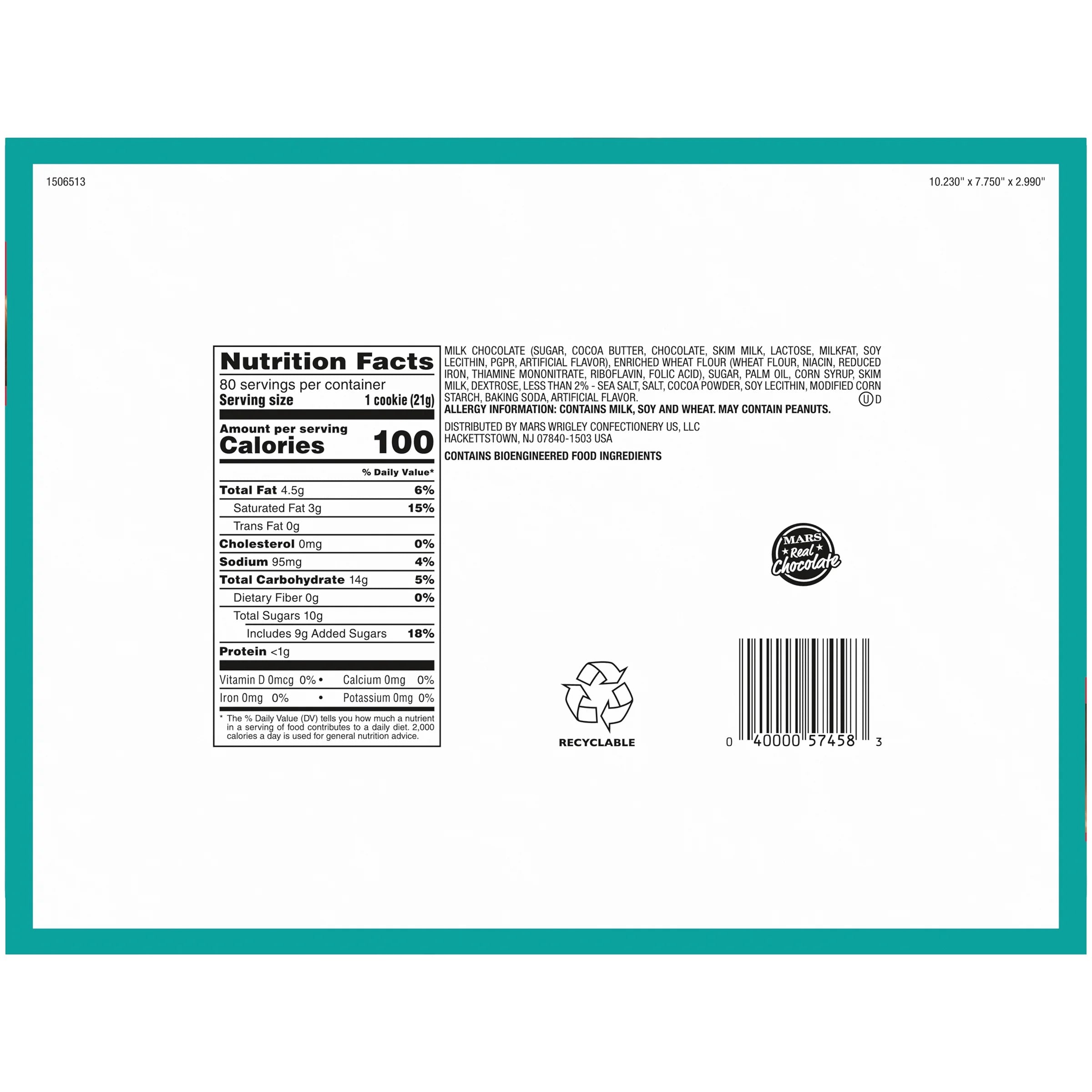 Salted Caramel Chocolate Cookie Bars, 2.8 Ounce, 20 Count O524