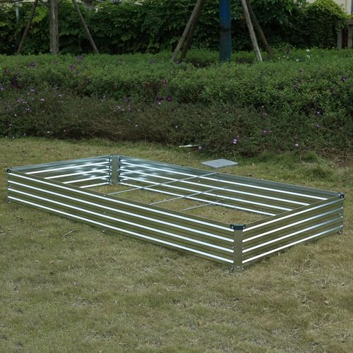 Silver Galvanized Raised Garden Bed S11340