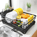 White Large Dish Rack with Drainboard and Utensil Holder S942790