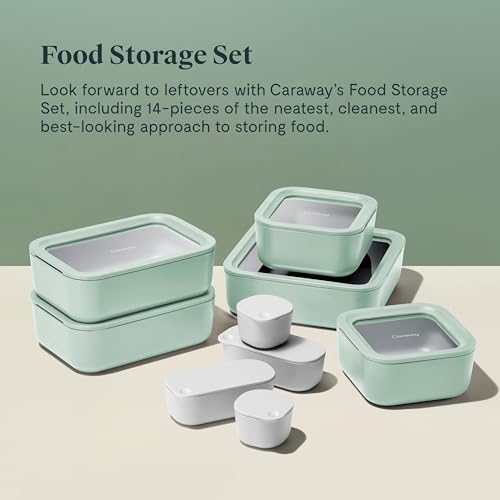 14 Pieces Ceramic Coated Glass Food Storage Set with Glass Lids P616