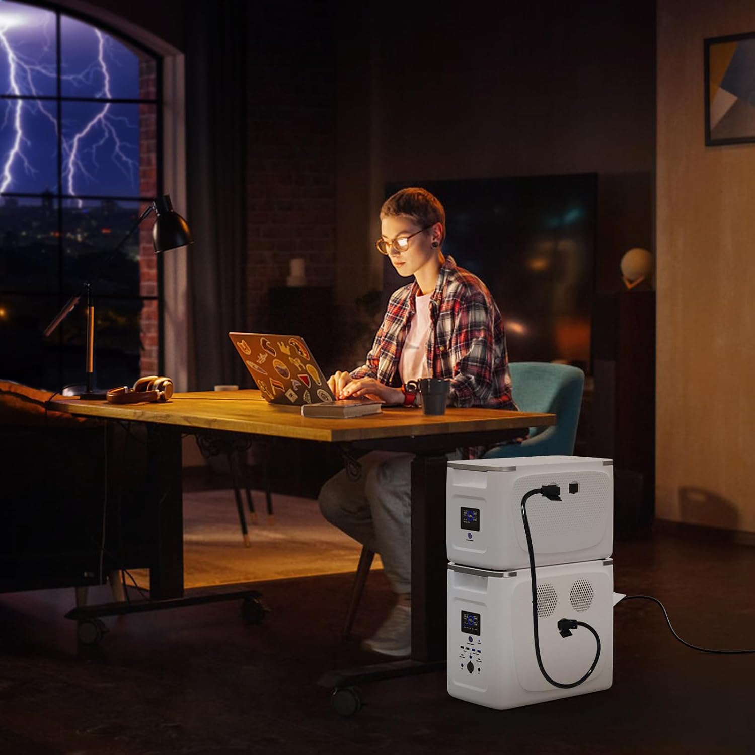 2048Wh LFP Battery Backup with 2000W AC Outlets Solar Powered Generator N8651