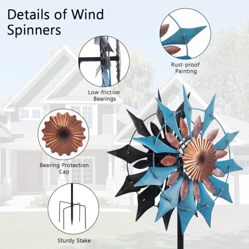 13.4" x 66" Metal Kinetic Wind Spinner O7599