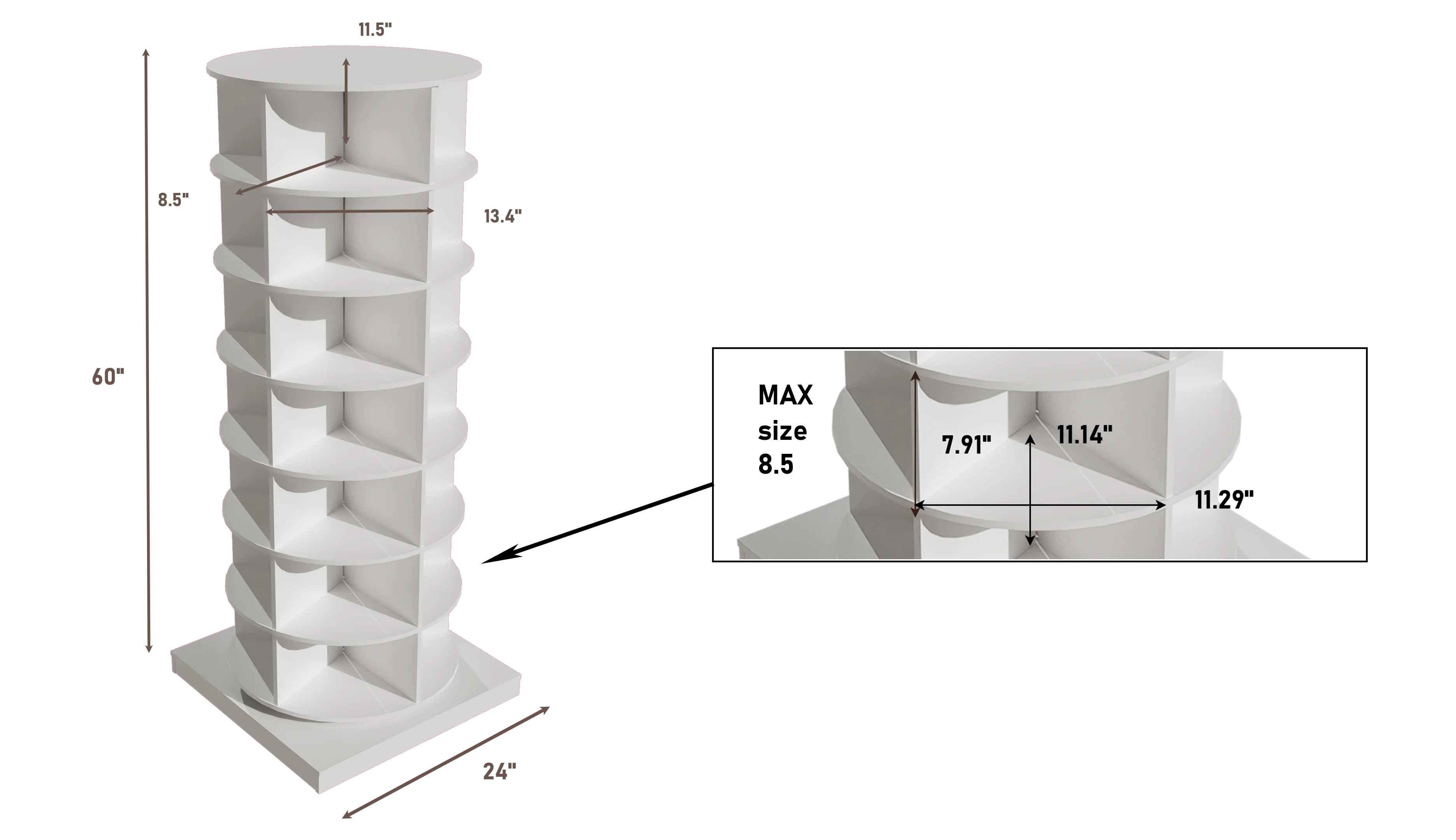 360° Rotating 7-Tiers Shoe Rack Organizer Tower Holds Up to 28 Pairs Y610322
