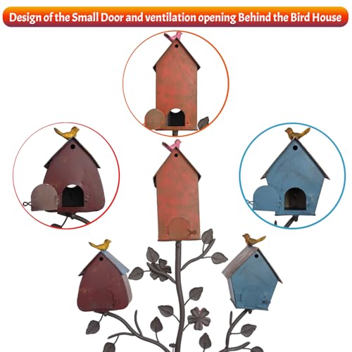 Metal Bird Houses for Outside with Pole X77533