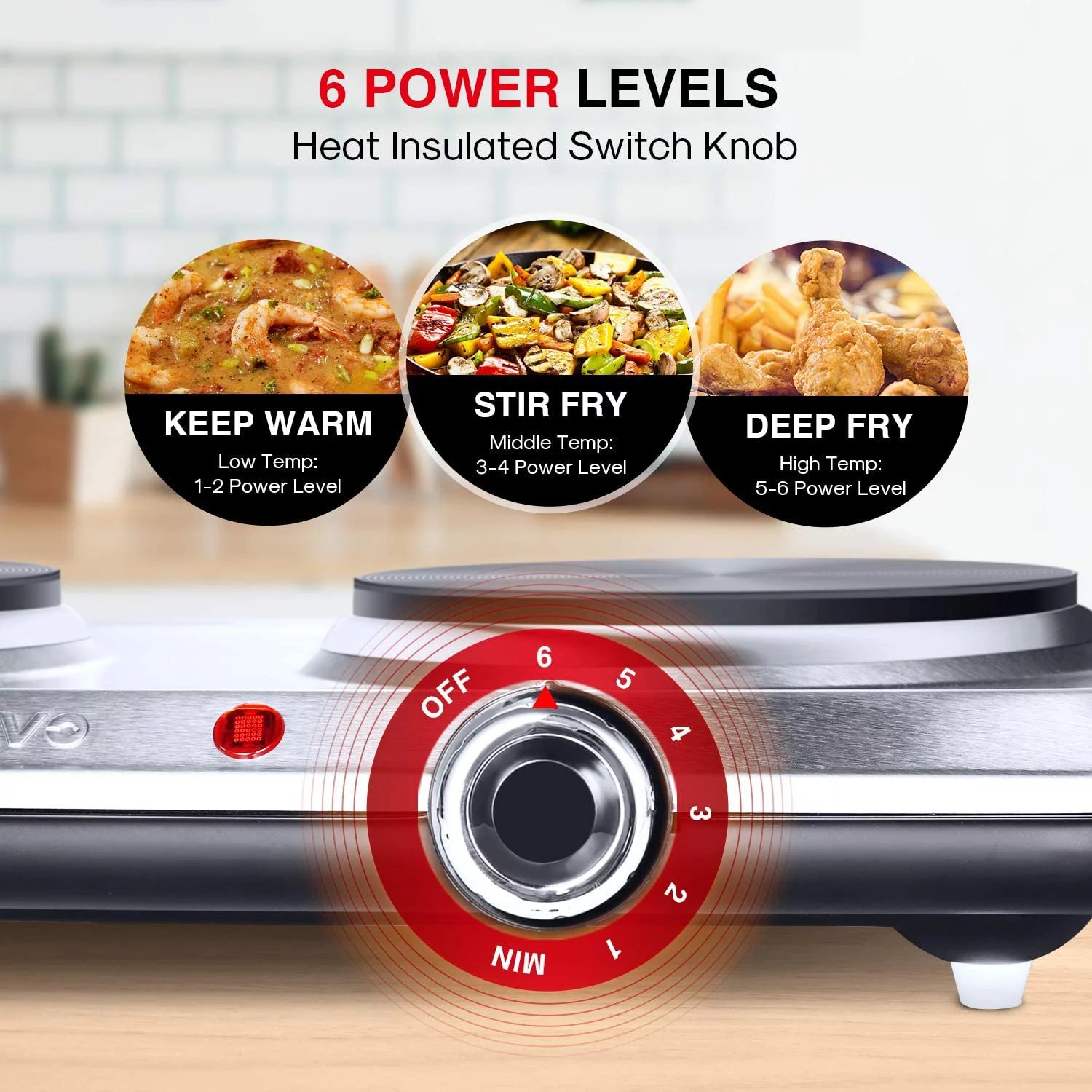 1800W Electric Double Burner Stainless Steel Hot Plate A51226