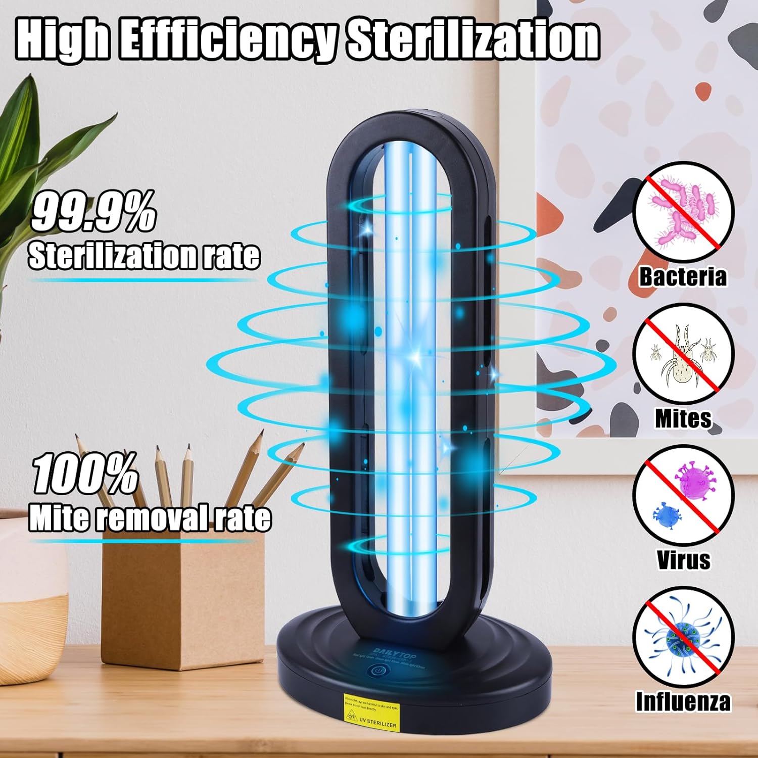 38W 110V UV Lamp with Remote Control (Black) X8694