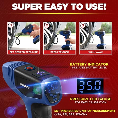 Portable Tire Inflator Air Compressor 150PSI 12V DC Orange Z567