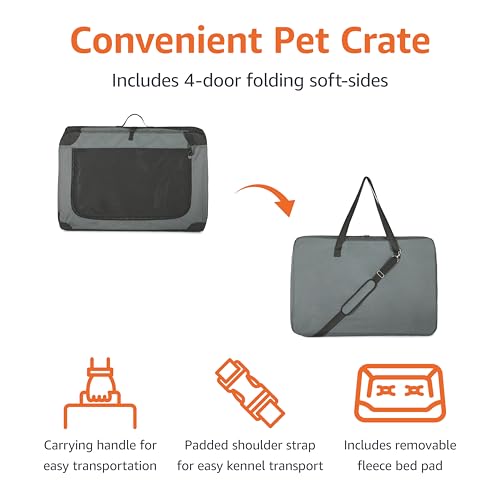 Tan Soft-Sided Folding Dog Travel Crate Kennel M6130