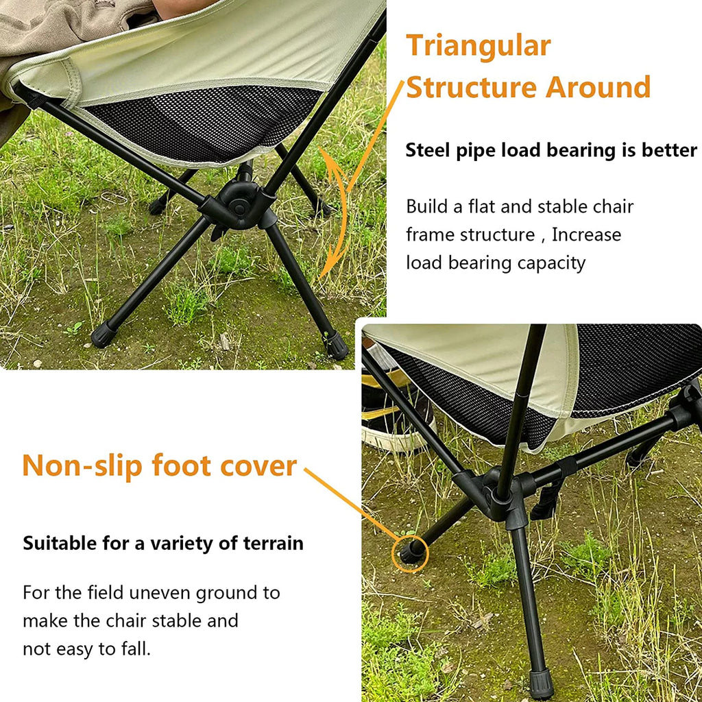 Black Heavy Duty High Back Folding Camping Chair S71787