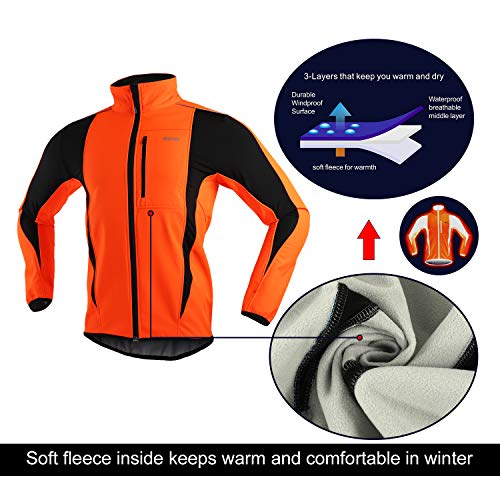 Winter Warm UP Thermal Softshell Cycling Jacket Windproof Waterproof Q6769