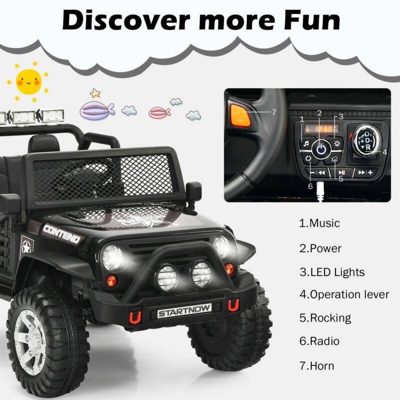12V Pink Kids Electric Ride on Truck Car with Lights and Music C528494