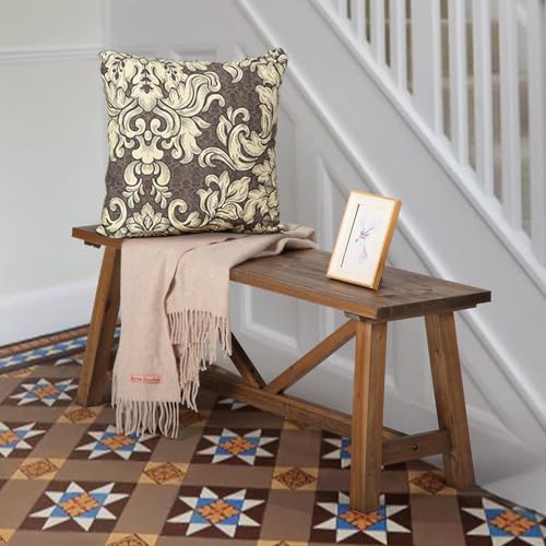 White Solid Wood Narrow Bench H422