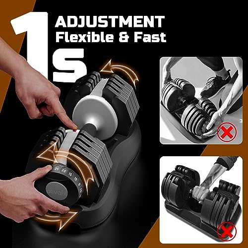 55LB Adjustable Dumbbell Set with Safety Lock N54298