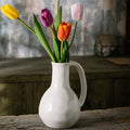 White Ceramic Vase with Double Handle F24709
