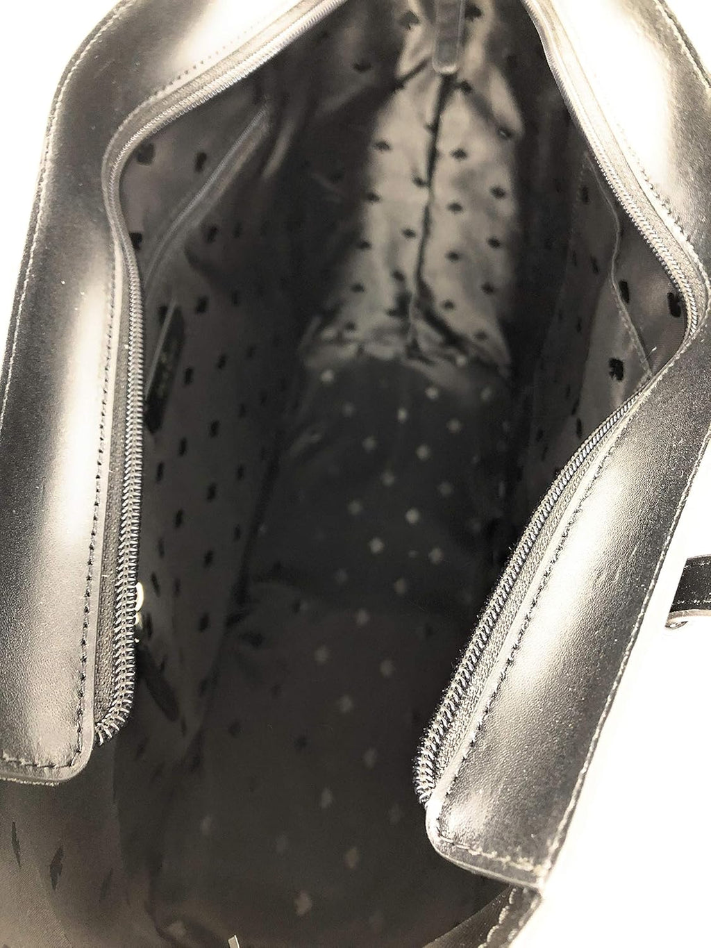Black Leather Tote Shoulder Bag O1885