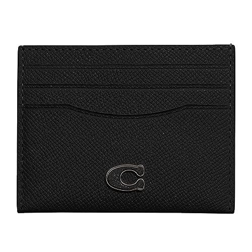 Flat Card Case in Crossgrain Leather, Chalk Y747