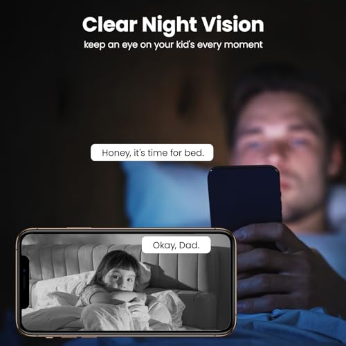 Security Camera Indoor, 360 Degree WiFi, 2 Way Audio Night Vision, Black, 3MP M12175