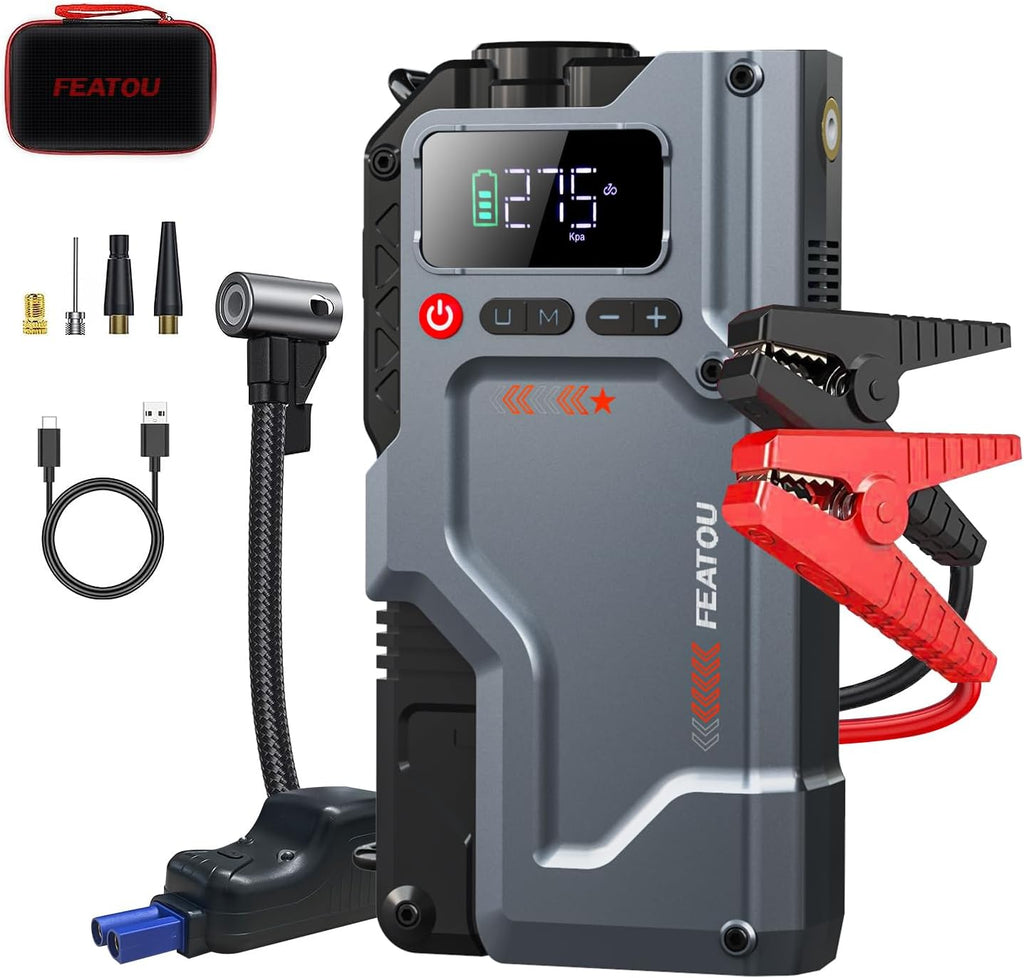 Jump Starter with Air Compressor, 3000A Peak 150PSI Battery Pack with Digital Tire Inflator Y599436