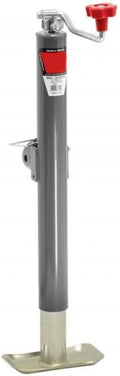 Round Swivel Top Wind Trailer Jack with 15in. Travel and 5,000lbs. Capacity Grey I6722