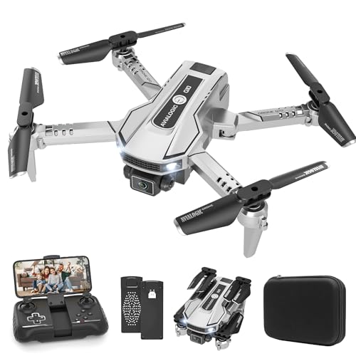 Black Mini Drone with Camera, Remote Control Quadcopter with 1080P HD Live Video Camera, 2 Batteries D650