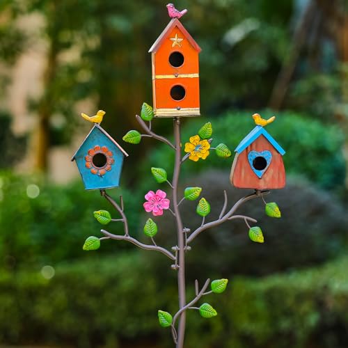 Metal Bird Houses for Outside with Pole X77533