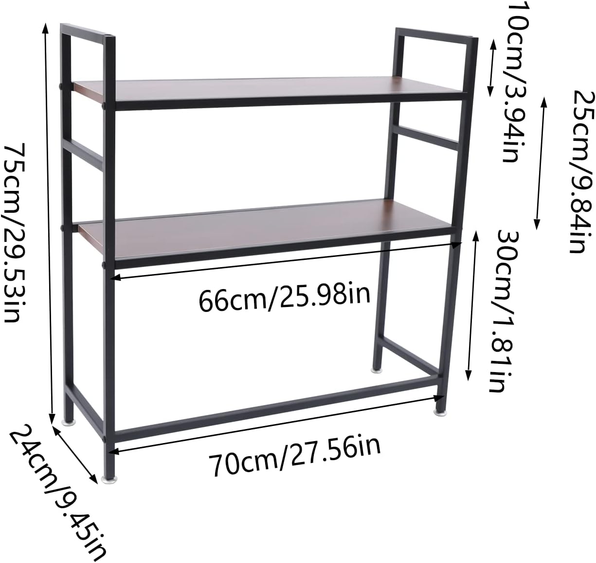 2-Tier Wood Desk Hutch M8702