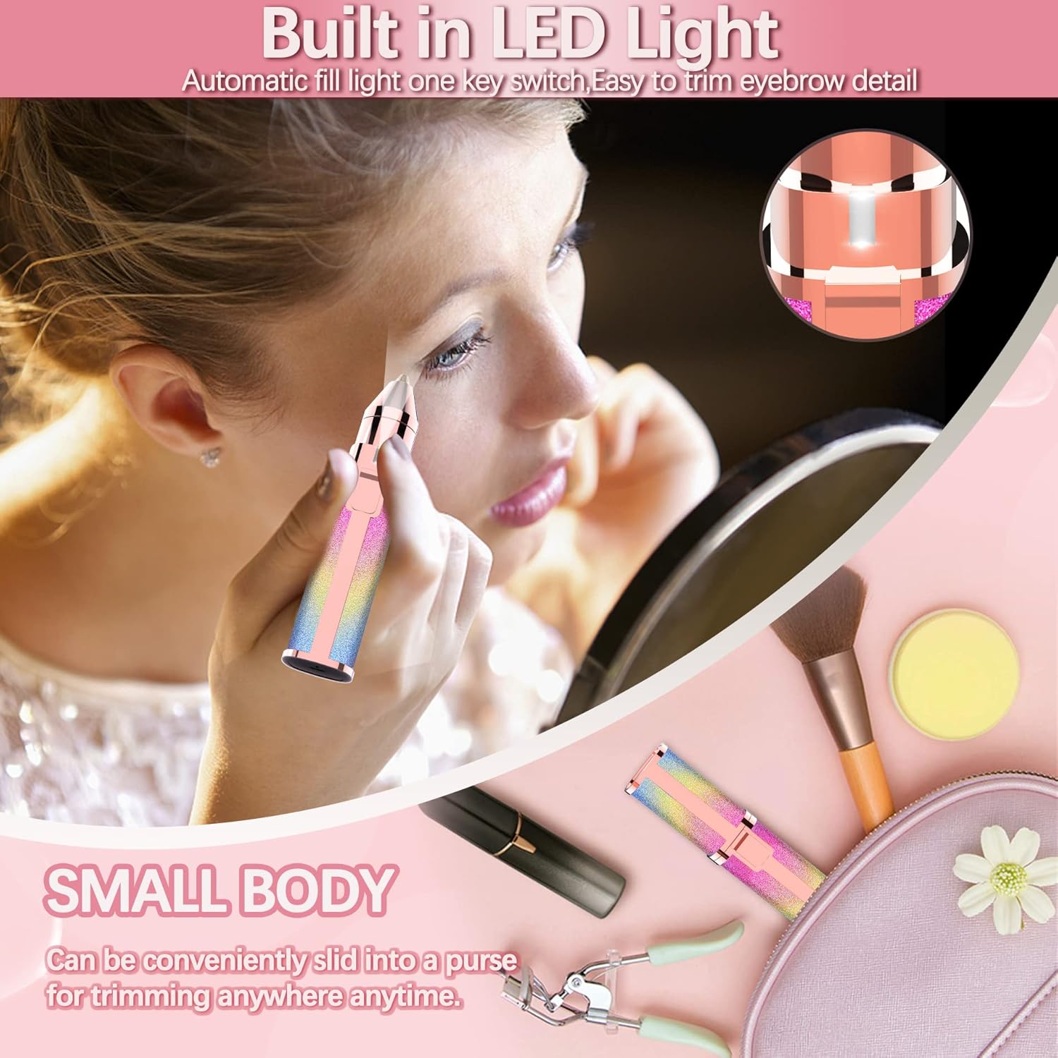 Rechargeable Facial Hair Remover with LED Light Y884
