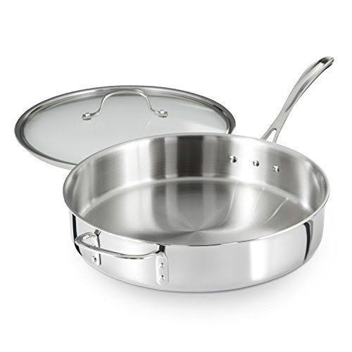 Tri-Ply Stainless Steel 5-Quart Saute Pan with Cover U23915
