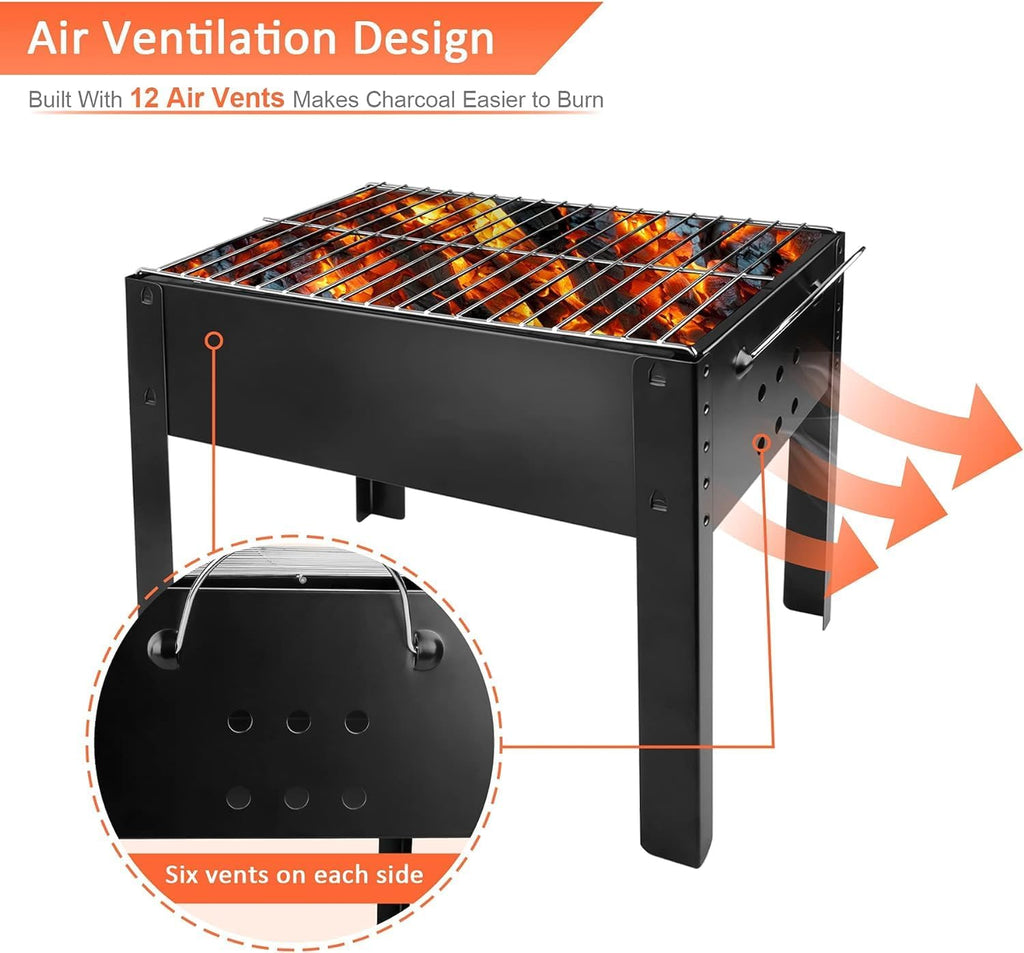 14" Portable Charcoal Barbecue Grill, Black R597204