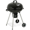 22" Round Portable Charcoal Kettle Grill With 2 Wheels, Black A868