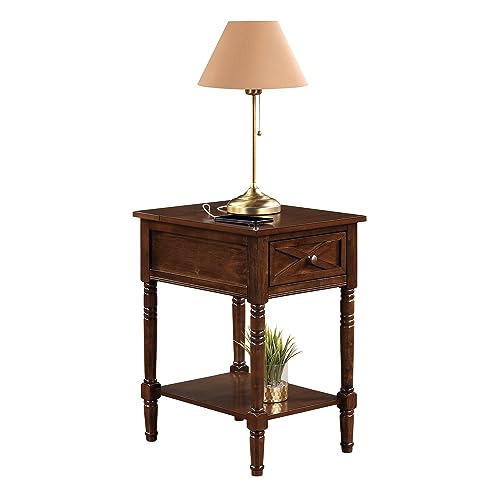 Espresso End Table with Charging Station M661