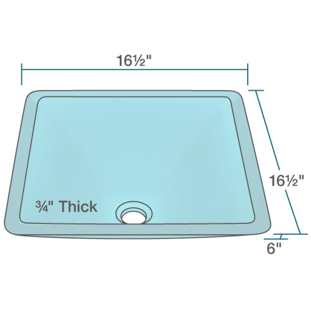 16-1/2x22 Glass Vessel Bathroom Sink with Vessel Faucet G135923