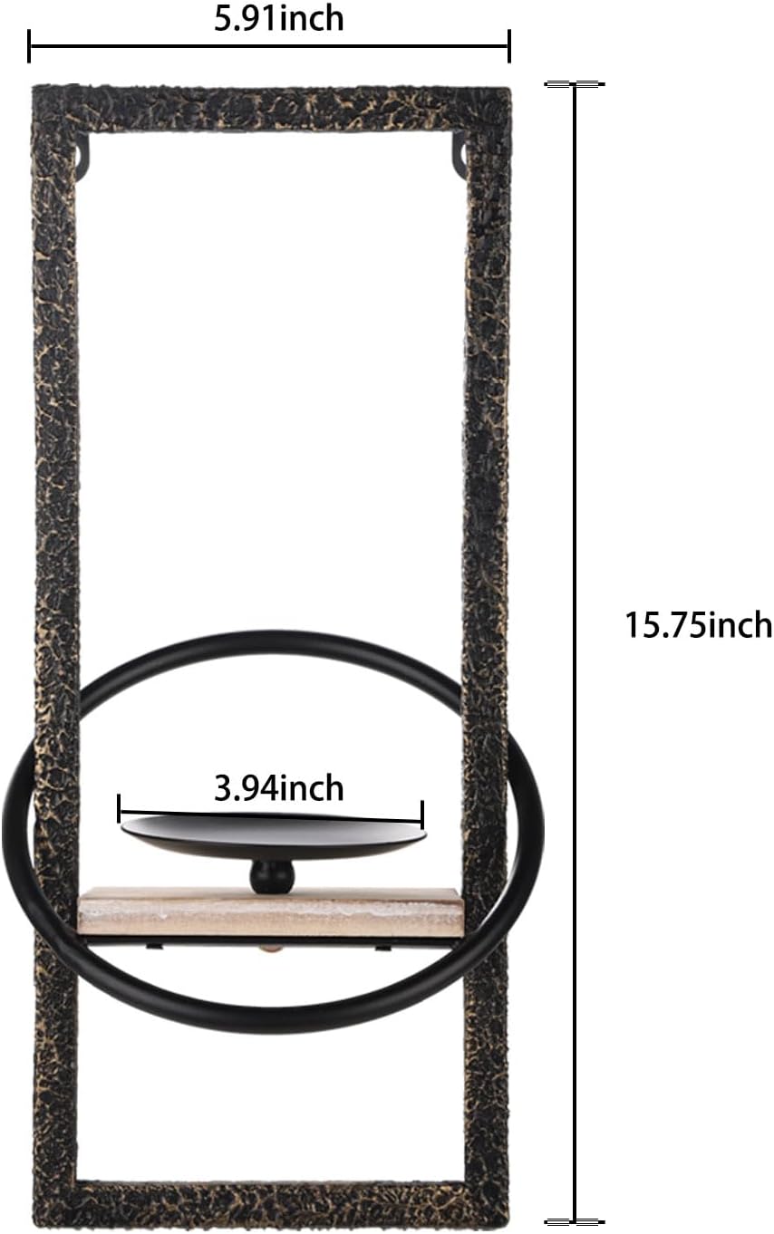 Black Wall Sconce Candle Holder Set of 2 I734548