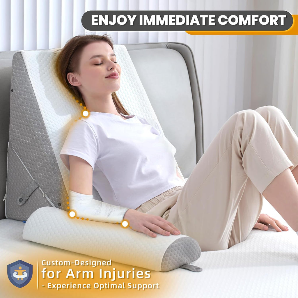 3PCS Adjustable Wedge Pillow with Memory Foam Bolster Pillow E17168