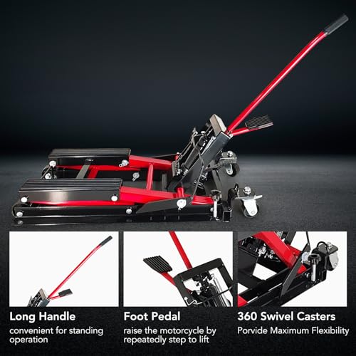 1500 LBS Hydraulic Motorcycle Lift Jack with Wheels K247