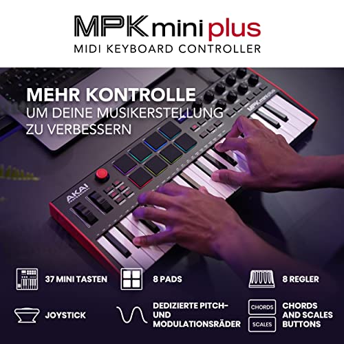 37 Mini Keys USB MIDI Keyboard Controller with 8 MPC Pads K12543