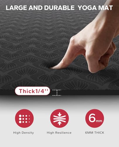 Extra Large Yoga Mat 72"x48" 1/4" Thick Non-Slip Eco-Friendly A931
