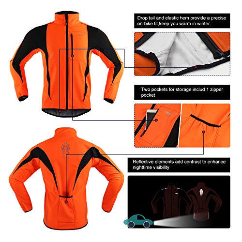 Winter Warm UP Thermal Softshell Cycling Jacket Windproof Waterproof Q6769