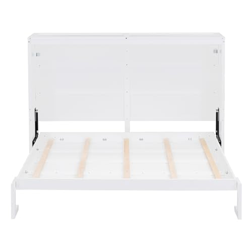 Grey Full Size Wooden Murphy Bed Frame B380