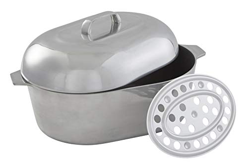 Heavy Duty Aluminum Stock Pot 14 Quart and Oval Roaster 18" G93696