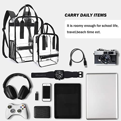 Clear Backpack Heavy Duty Transparent PVC See-Through Bookbags O4327