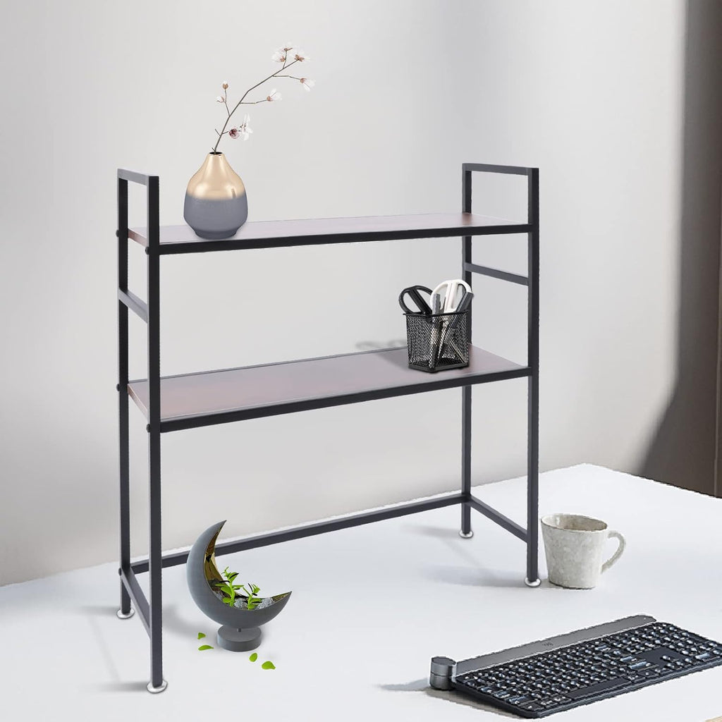 2-Tier Wood Desk Hutch M8702