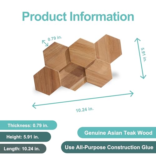 Natural 3D Hexagonal Wall Panels - 25-Pack W466740